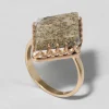 Antique 1800s 14k Gold and Golden Quartz Ring