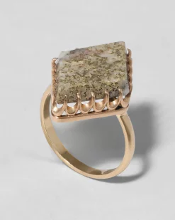 Antique 1800s 14k Gold and Golden Quartz Ring