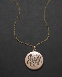 Antique 1800s 14k Gold Fill & Paste Crystal Fleur de Lis Locket Necklace