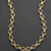 Antique 1800s 14k Gold Fill Handmade Venetian Box Chain Necklace