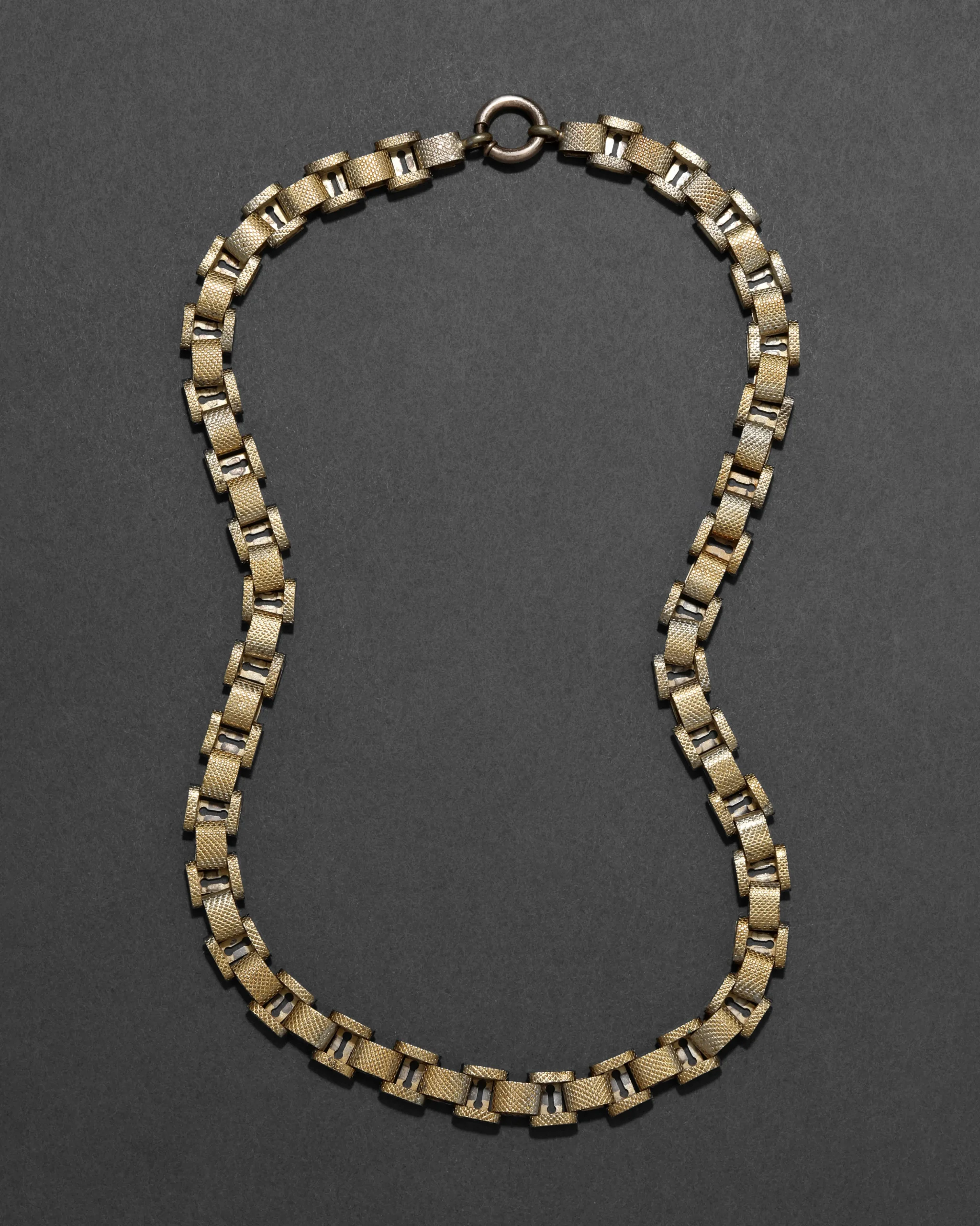 Antique 1800s 14k Gold Fill Handmade Venetian Box Chain Necklace