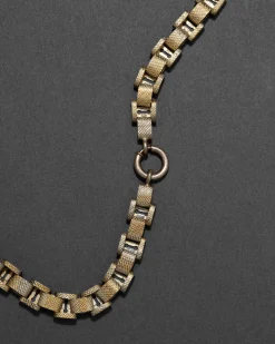 Antique 1800s 14k Gold Fill Handmade Venetian Box Chain Necklace