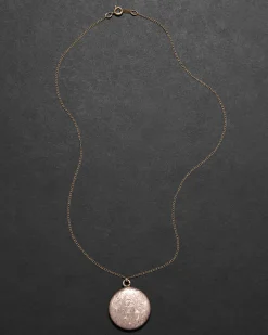 Antique 1800s 10k Gold Shell & 10k Gold Fill Hand Etched Locket Necklace