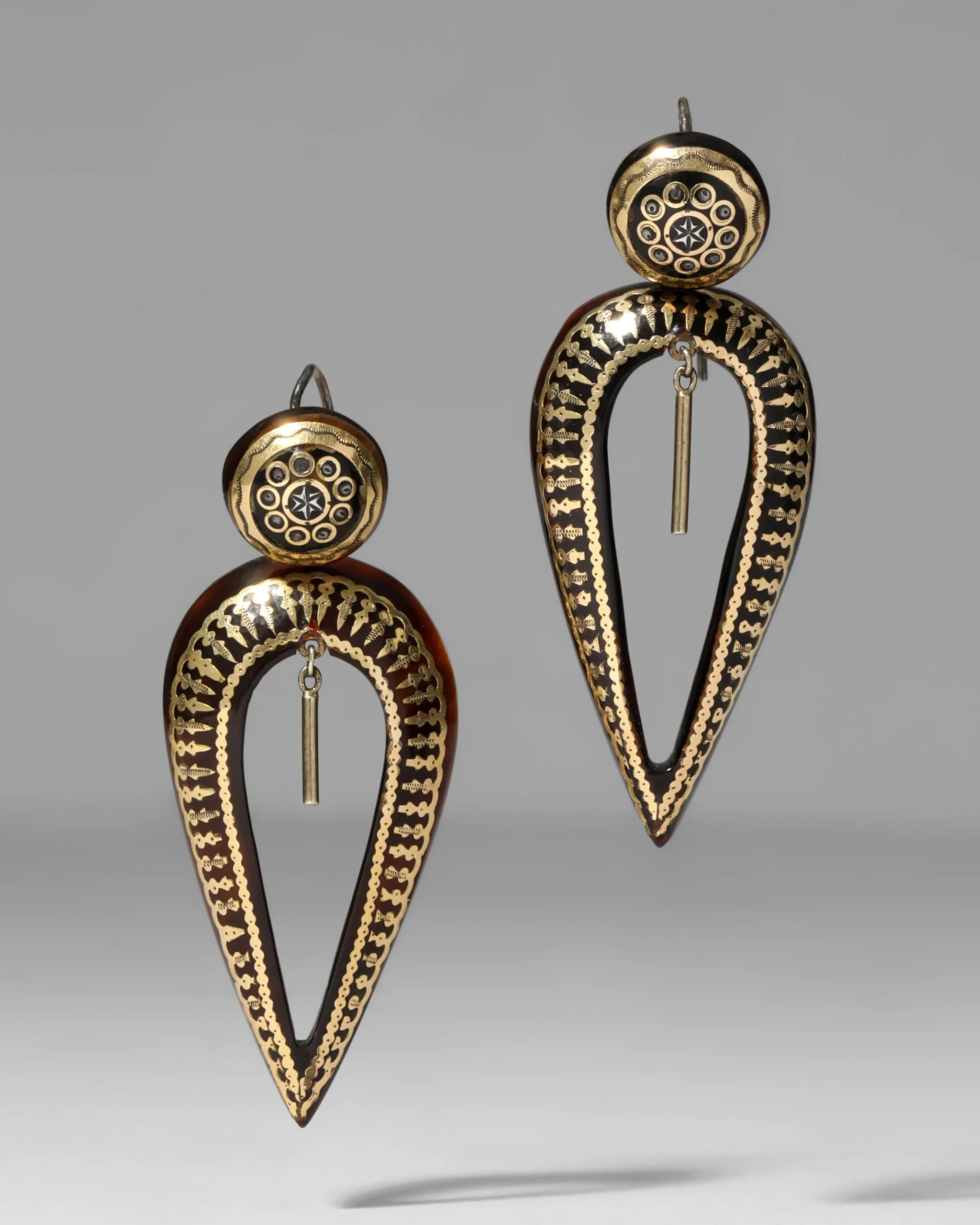 Antique 1800s 14k Gold with Tortoise Earring