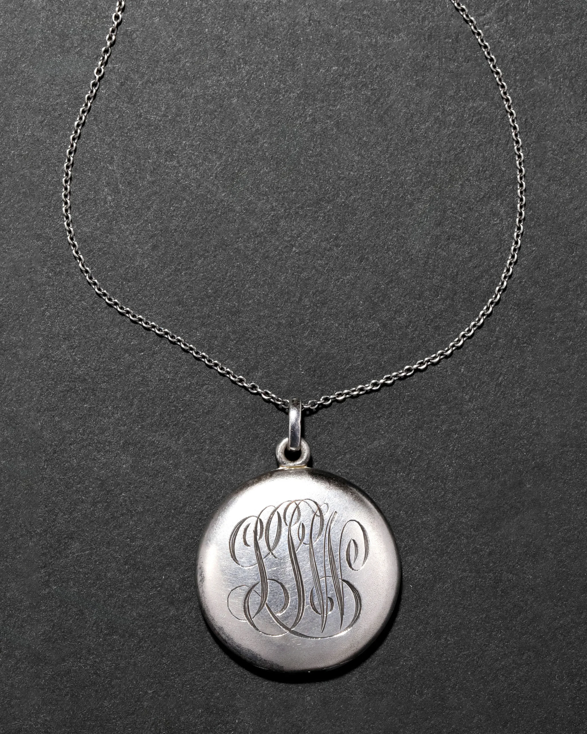 Antique 1920s Sterling Silver Cross Locket Pendant Necklace