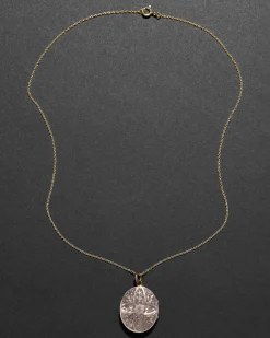 Antique Victorian 1800s 14k Gold Fill Hand Etched Locket Necklace