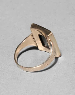 Antique Victorian 1880s 14k Gold Fill & Onyx Hand Etched Ring