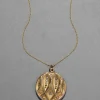Antique Victorian 1800s 14k Gold Fill & Paste Crystal Patterned Locket Pendant Necklace