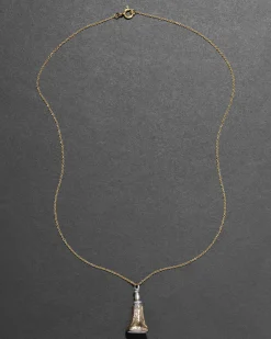 Antique Victorian 1800s 14k Gold FIll & White Onyx Watch Fob Necklace