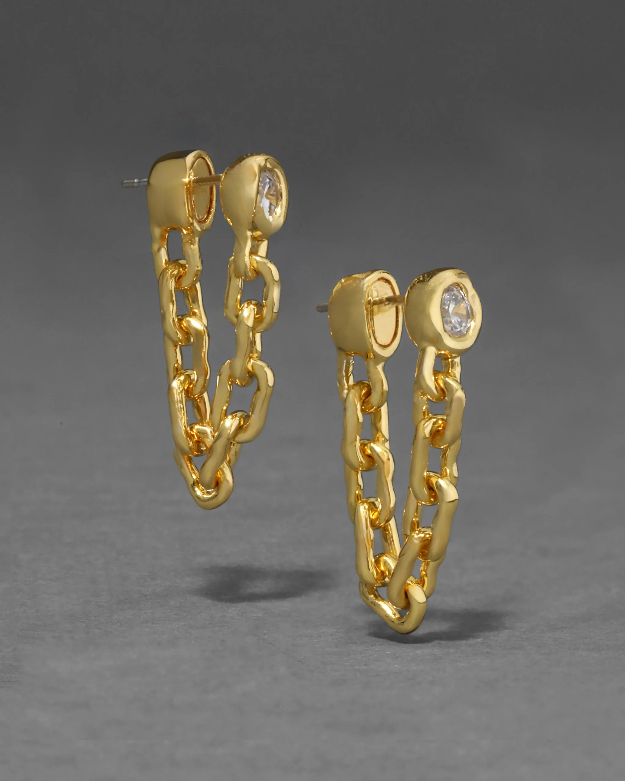 Asterales Chain Linked Front Back Earring