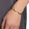 Asterales Crystal Capped Hinge Cuff Bracelet