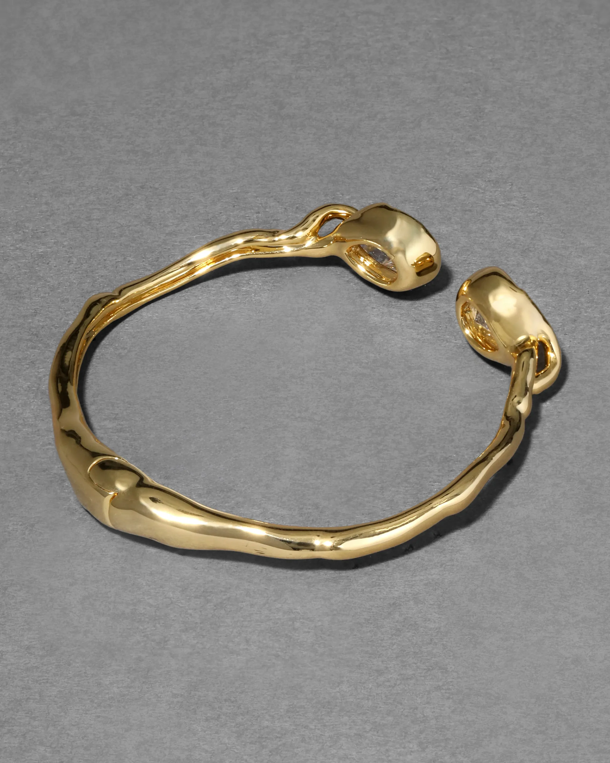Asterales Crystal Capped Hinge Cuff Bracelet