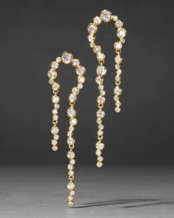 Asterales Gold Arched Long Earring
