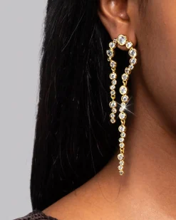 Asterales Gold Arched Long Earring