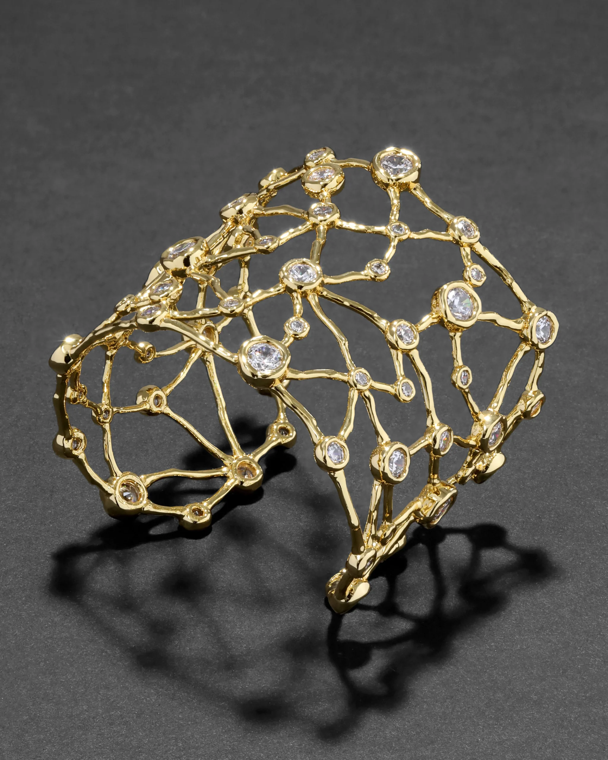 Asterales Gold Celestial Wide Cuff Bracelet