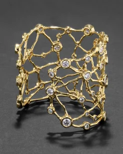 Asterales Gold Celestial Wide Cuff Bracelet