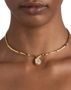 Asterales Gold Floating Collar Necklace