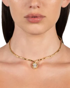 Asterales Gold Floating Collar Necklace