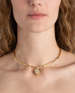 Asterales Gold Floating Collar Necklace