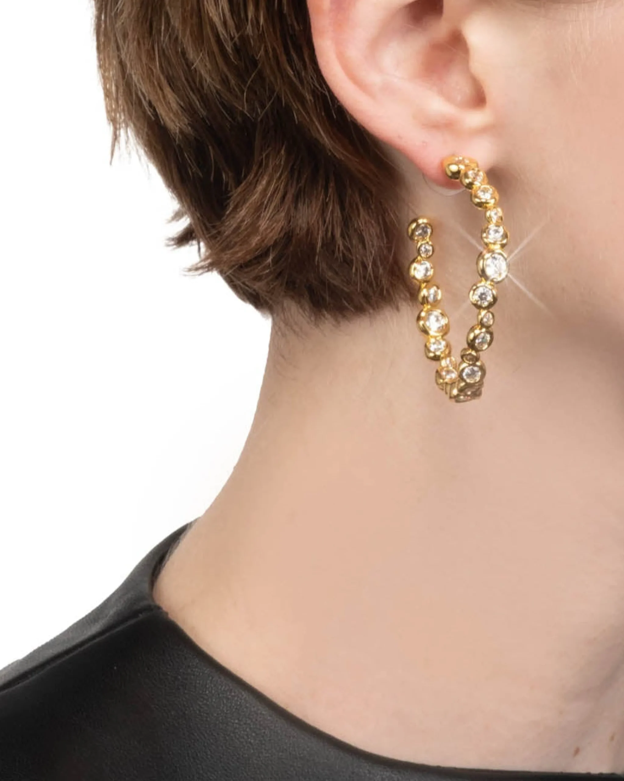 Asterales Gold Large Hoop Earring