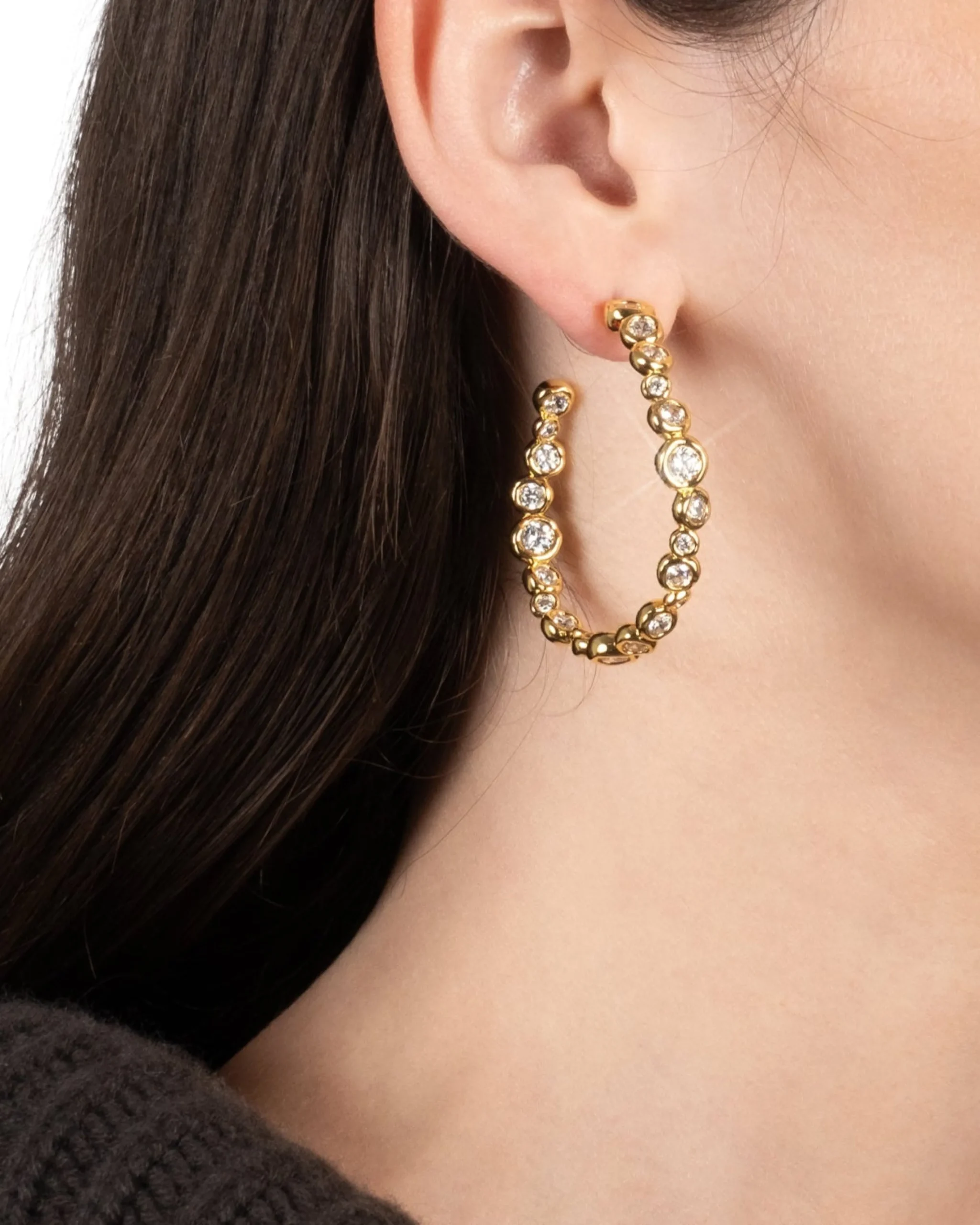 Asterales Gold Large Hoop Earring