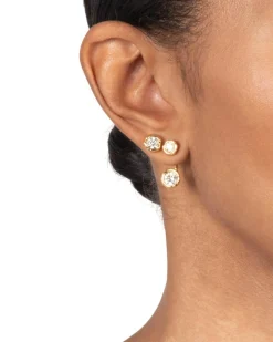 Asterales Gold Molten Front Back Earring