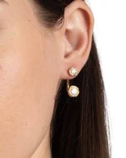 Asterales Gold Molten Front Back Earring
