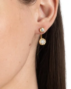 Asterales Gold Molten Front Back Earring