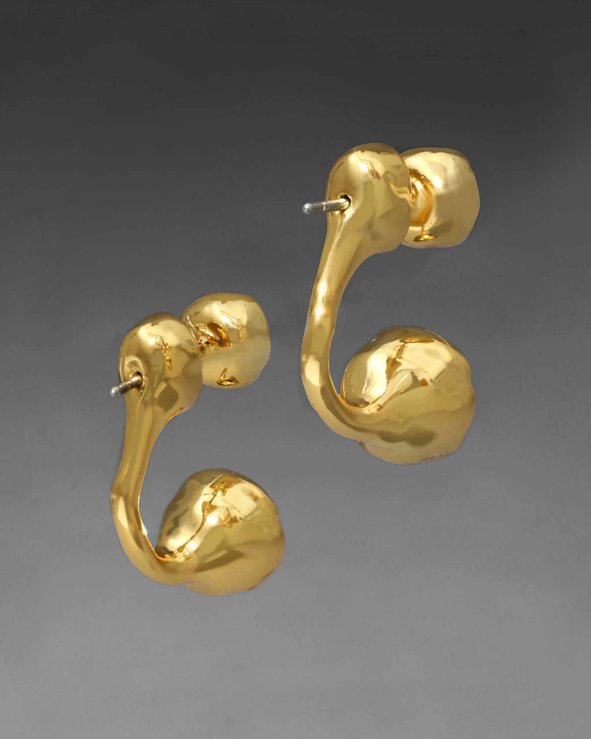 Asterales Gold Molten Front Back Earring