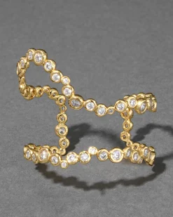 Asterales Gold Open Wave Cuff Bracelet