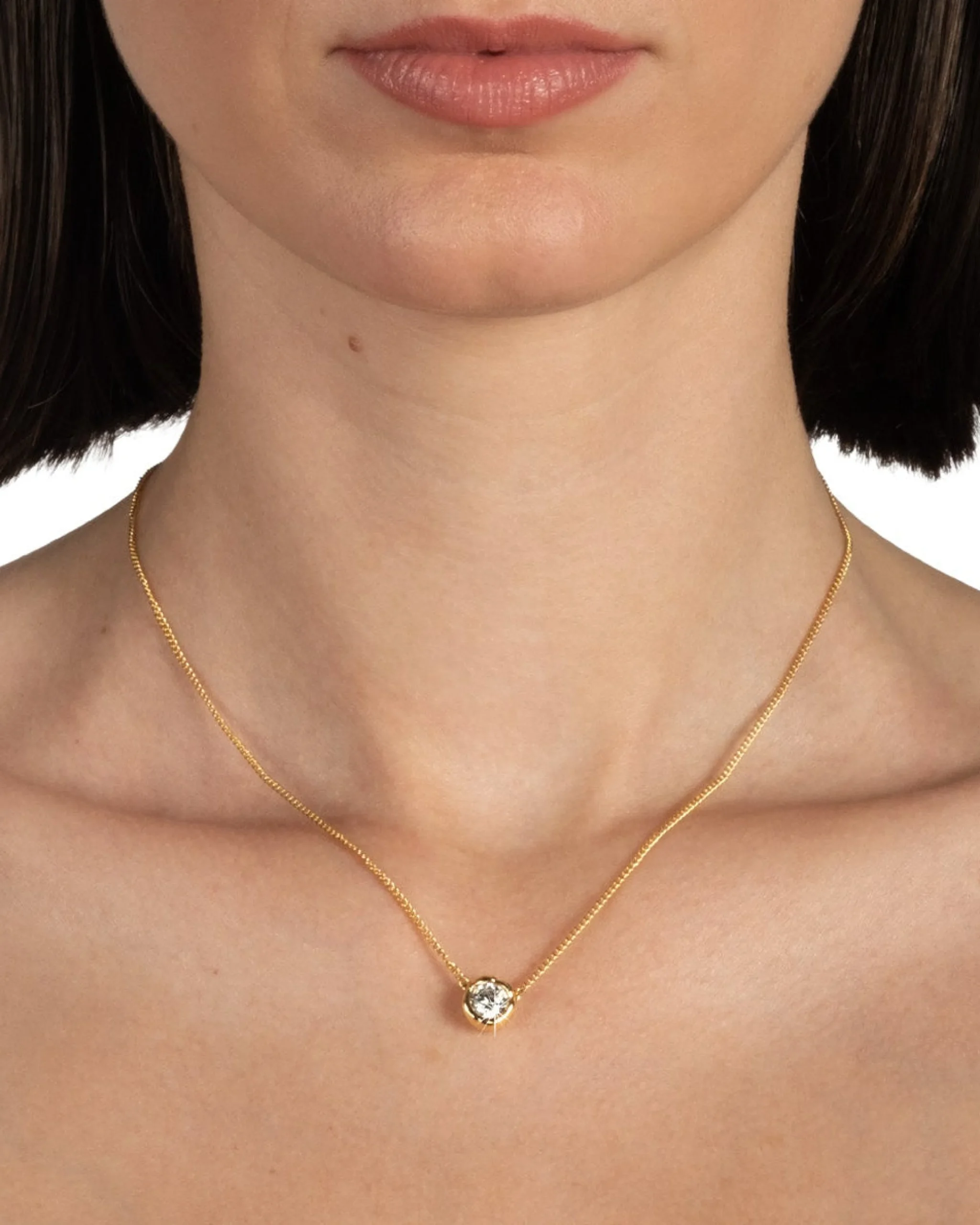 Asterales Gold Solitaire Necklace