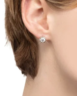 Asterales Molten Bezel Stud Earring- Silver