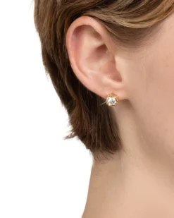 Asterales Molten Bezel Stud Earring- Gold