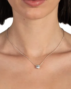 Asterales Silver Solitaire Necklace