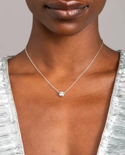 Asterales Silver Solitaire Necklace