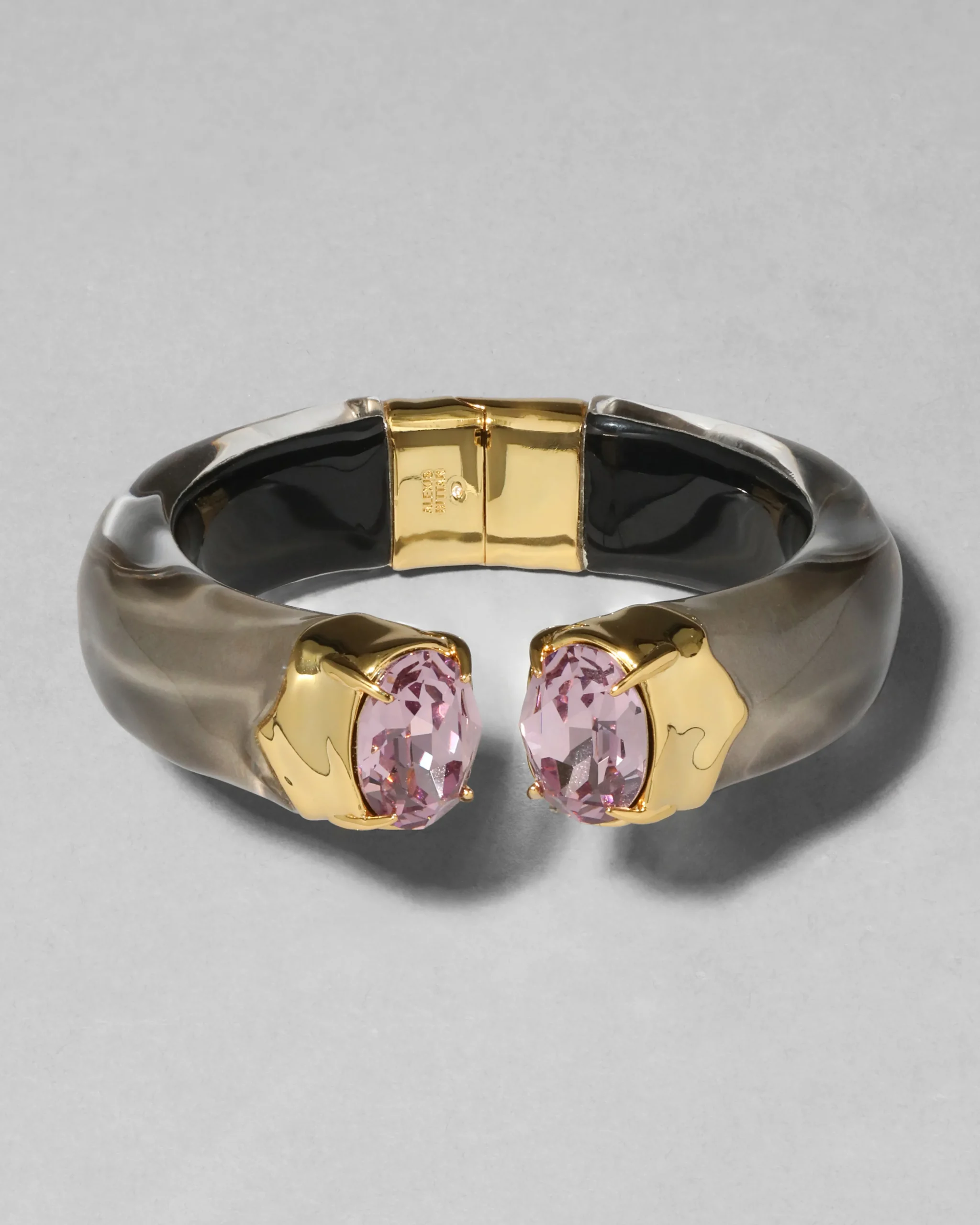 Bonbon Crystal Lucite Hinge Bracelet- Dune