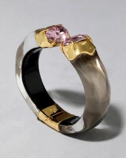 Bonbon Crystal Lucite Hinge Bracelet- Dune