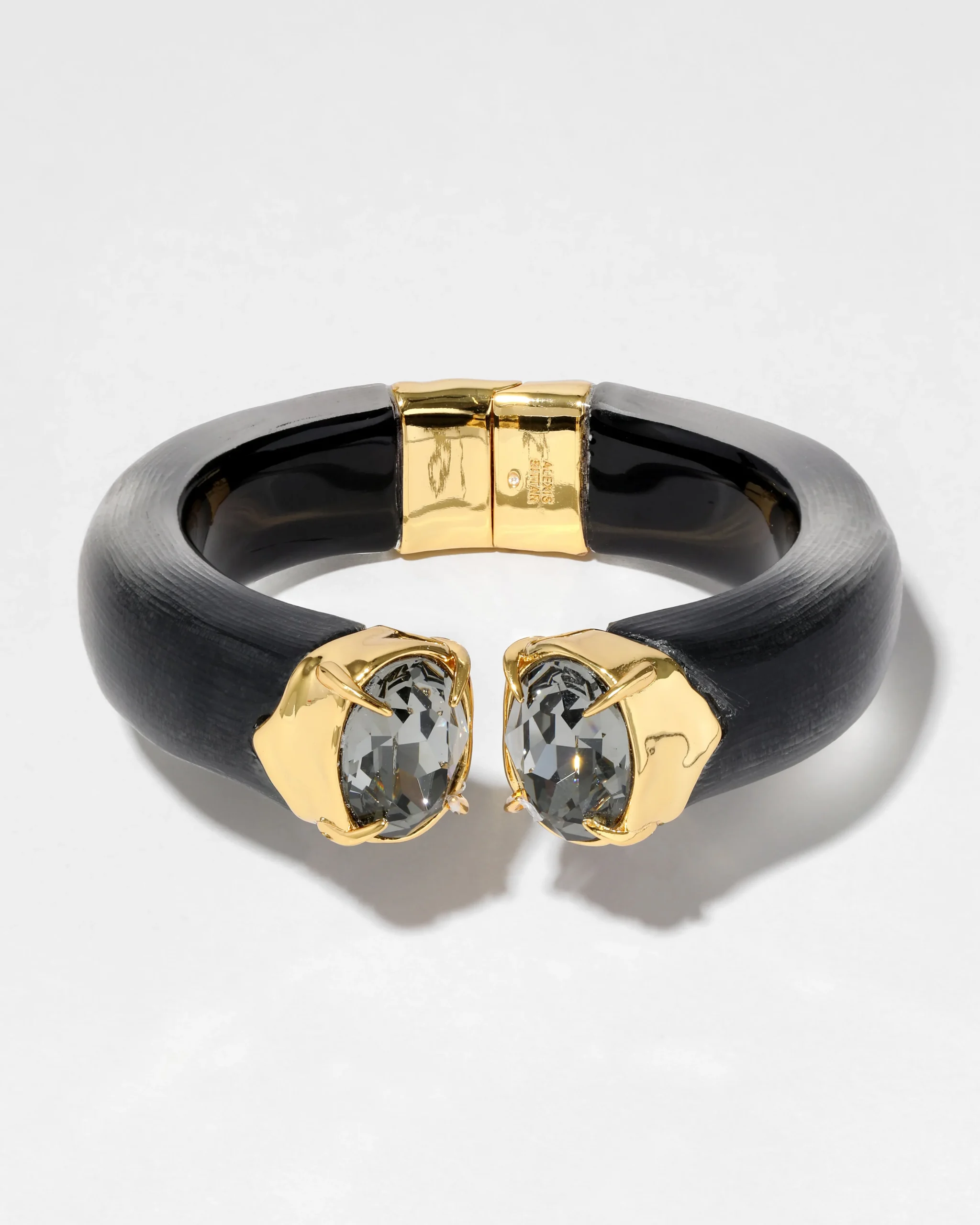 Bonbon Crystal Lucite Hinge Bracelet- Black