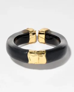 Bonbon Crystal Lucite Hinge Bracelet- Black