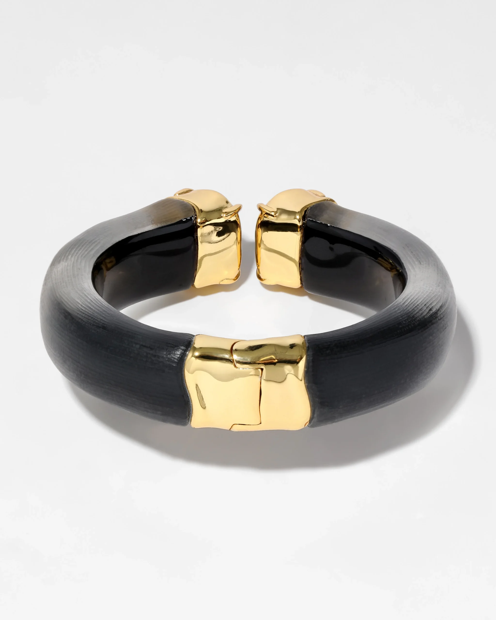 Bonbon Crystal Lucite Hinge Bracelet- Black