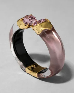 Bonbon Crystal Lucite Hinge Bracelet- Dusty Rose