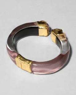 Bonbon Crystal Lucite Hinge Bracelet- Dusty Rose