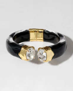 Bonbon Crystal Lucite Hinge Bracelet- Onyx