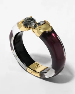 Bonbon Crystal Lucite Hinge Bracelet- Black Cherry