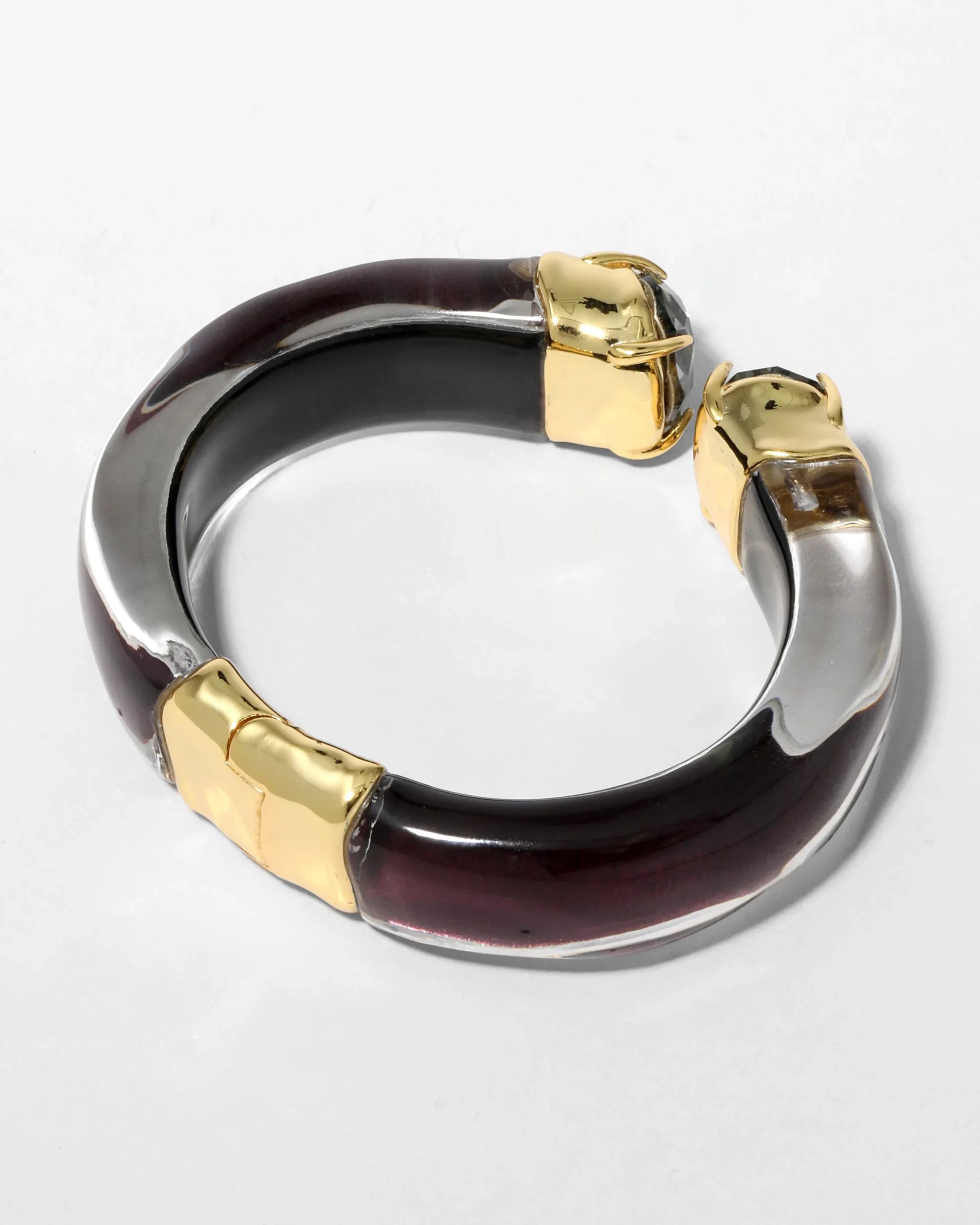 Bonbon Crystal Lucite Hinge Bracelet- Black Cherry