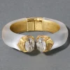 Bonbon Crystal Lucite Hinge Bracelet- Silver