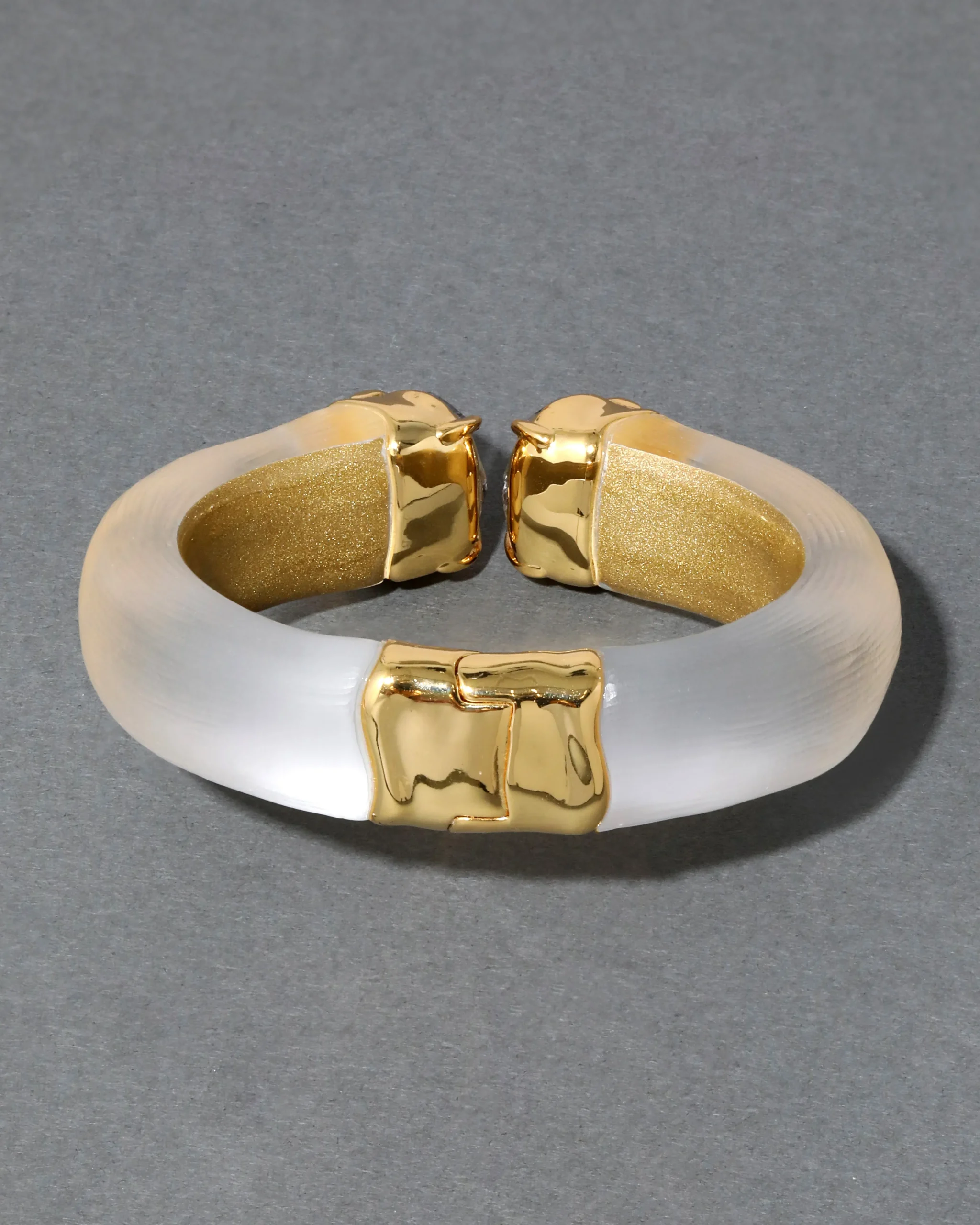 Bonbon Crystal Lucite Hinge Bracelet- Silver