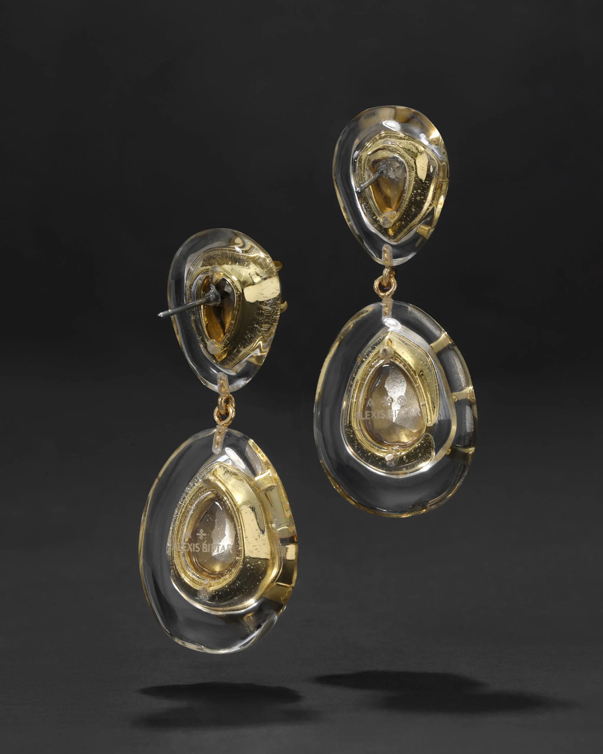 Bonbon Crystal Lucite Teardrop Post Earring- Clear