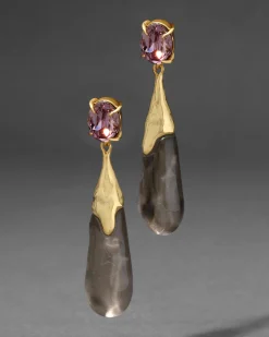 Bonbon Crystal Small Teardrop Earring- Dune