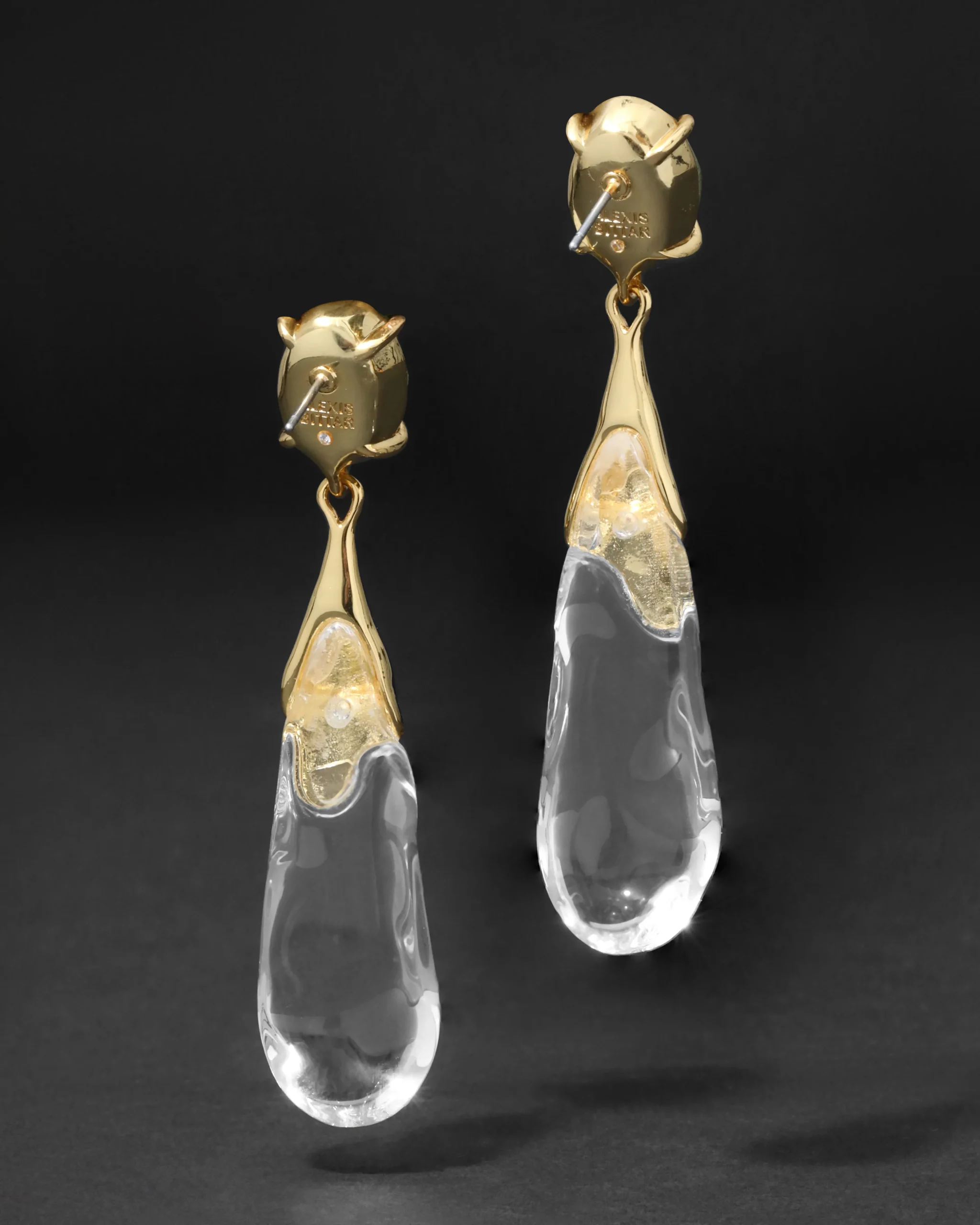Bonbon Crystal Small Teardrop Earring- Clear and Citrus